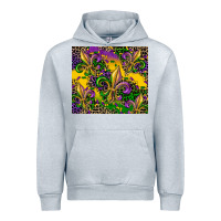 Heather Grey mardi gras fleur de lis Urban Hoodie - CowGirlArtShop