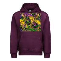 Mauve Wine mardi gras fleur de lis Urban Hoodie - CowGirlArtShop