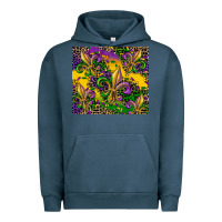 Pigment Midnight Navy mardi gras fleur de lis Urban Hoodie - CowGirlArtShop