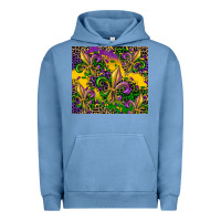 Pigment Pebble Blue mardi gras fleur de lis Urban Hoodie - CowGirlArtShop