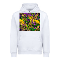 White mardi gras fleur de lis Urban Hoodie - CowGirlArtShop