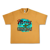 Merry Christmas Wood Slice Ornament Urban Heavy Tee | Teevron