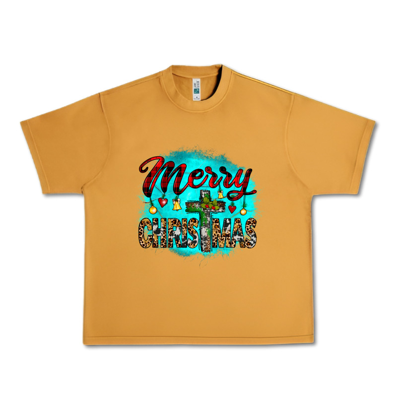 Merry Christmas Wood Slice Ornament Urban Heavy Tee by JahusDesignShop | Teevron