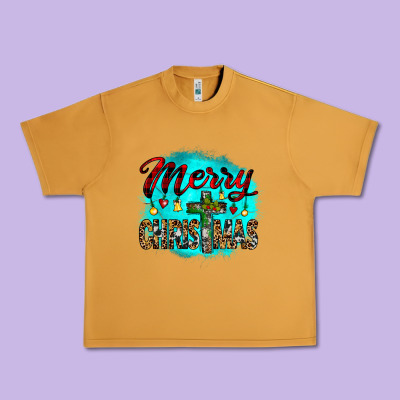 Merry Christmas Wood Slice Ornament Urban Heavy Tee Designed By Jahusdesignshop