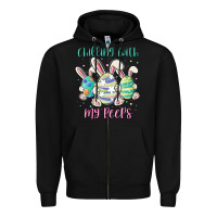 Black chilling with my peeps Zipper Hoodie - MaliasSmallBusiness