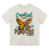 Cream created with a purpose ephesians 2 10 Heavy Core Tee - RanaPortraitStore