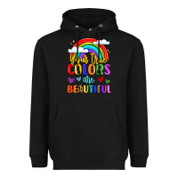 Black name vibrant positivity rainbow art Heavyweight Hoodie - LillyAllenDesigns