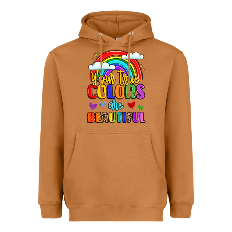 Name Vibrant Positivity Rainbow Art Heavyweight Hoodie by LillyAllenDesigns | Teevron