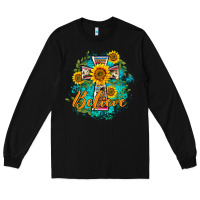 Black western belive sunflowers cross Long Sleeve Tee - BarkalooDesign