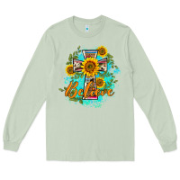 Matcha western belive sunflowers cross Long Sleeve Tee - BarkalooDesign