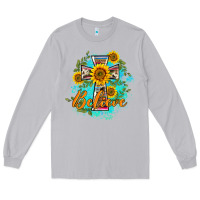 Moon Dust western belive sunflowers cross Long Sleeve Tee - BarkalooDesign