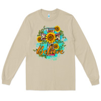 Mushroom western belive sunflowers cross Long Sleeve Tee - BarkalooDesign