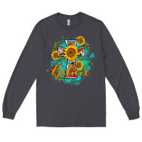 Smoke western belive sunflowers cross Long Sleeve Tee - BarkalooDesign