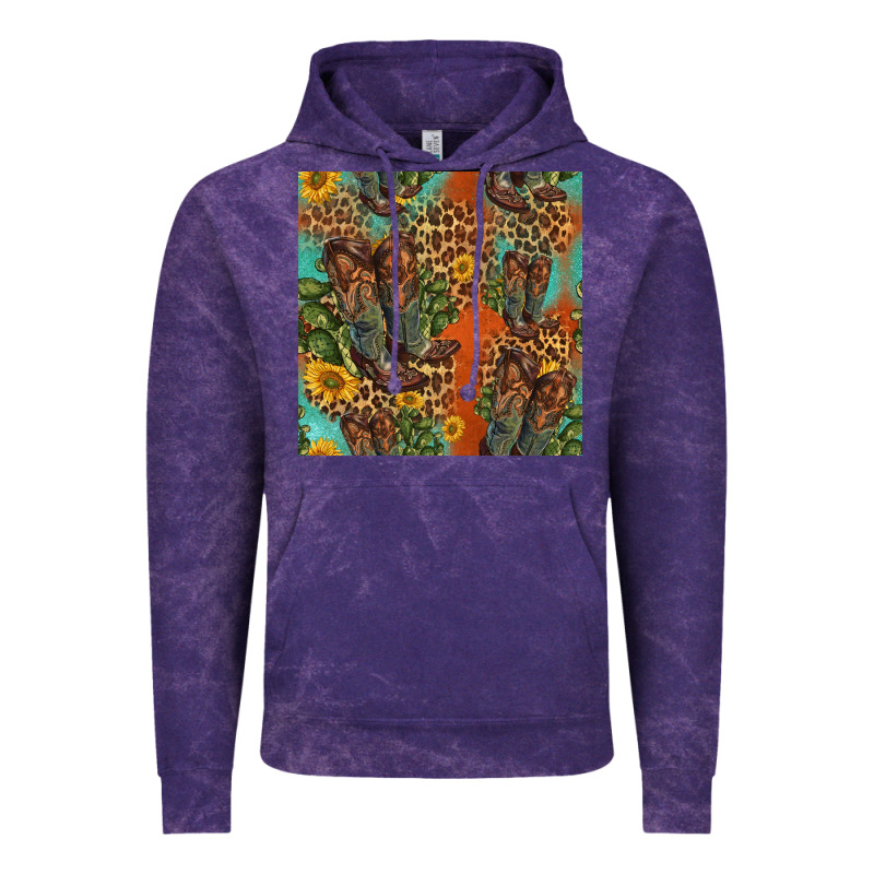 Western Boots And Sunflowers Seamless Pattern Vintage Hoodie by HRA Design Shop | Teevron