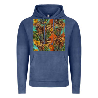 Vintage Denim western boots and sunflowers seamless pattern Vintage Hoodie - HRA Design Shop