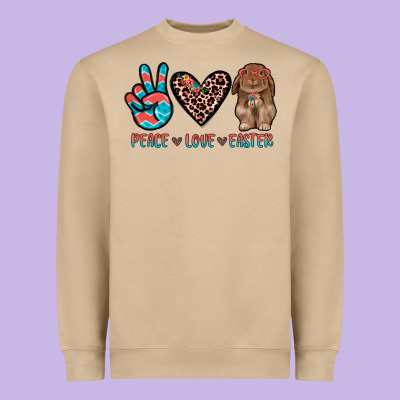 Peace Love Easter Heavyweight Sweatshirt Designed By Jahusdesignshop