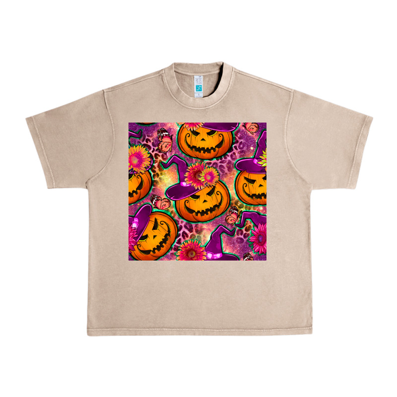 Halloween Witchy Pumpkin Seamless Pattern Urban Heavy Tee by BundleAndBundleShop | Teevron