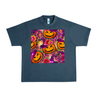 Midnight Navy halloween witchy pumpkin seamless pattern Urban Heavy Tee - BundleAndBundleShop