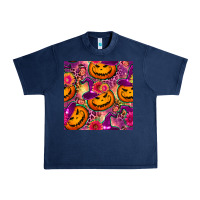 Navy halloween witchy pumpkin seamless pattern Urban Heavy Tee - BundleAndBundleShop