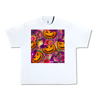White halloween witchy pumpkin seamless pattern Urban Heavy Tee - BundleAndBundleShop
