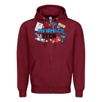 Burgundy pharmacy tech Zipper Hoodie - MaliasSmallBusiness