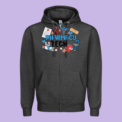 Pharmacy Tech Zipper Hoodie Designed By Maliassmallbusiness