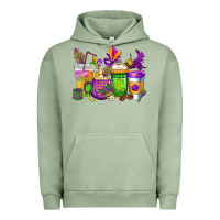 Pigment Oil Green mardi gras coffee cups cowgirl Urban Hoodie - CowGirlArtShop