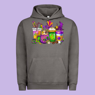 Mardi Gras Coffee Cups Cowgirl Urban Hoodie Designed By Cowgirlartshop