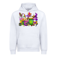 White mardi gras coffee cups cowgirl Urban Hoodie - CowGirlArtShop