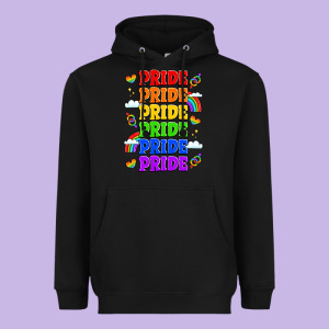 Rainbow Pride Celebration Heavyweight Hoodie Designed By Lillyallendesigns