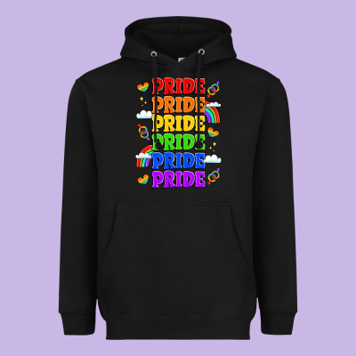 Rainbow Pride Celebration Heavyweight Hoodie Designed By Lillyallendesigns