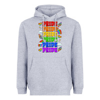 Heather Grey rainbow pride celebration Heavyweight Hoodie - LillyAllenDesigns