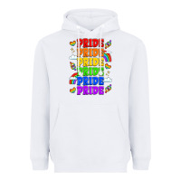 White rainbow pride celebration Heavyweight Hoodie - LillyAllenDesigns