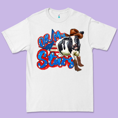 Oh My Stars Cow Premium Tee Designed By Zillion Design Studio