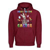 Burgundy dead inside but it's easter Zipper Hoodie - MaliasSmallBusiness