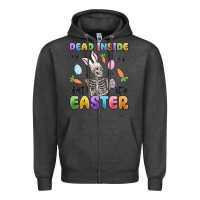 Charcoal Heather dead inside but it's easter Zipper Hoodie - MaliasSmallBusiness