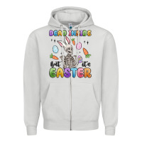 Dove Grey dead inside but it's easter Zipper Hoodie - MaliasSmallBusiness