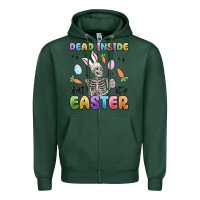 Sports Green dead inside but it's easter Zipper Hoodie - MaliasSmallBusiness