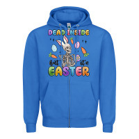 True Royal dead inside but it's easter Zipper Hoodie - MaliasSmallBusiness