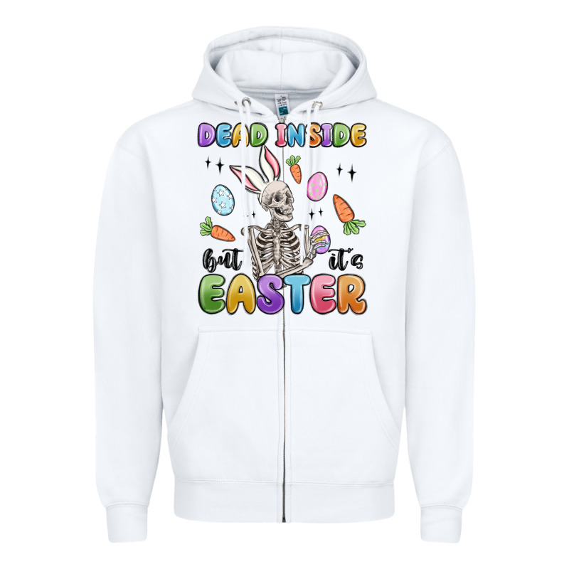 Dead Inside But It's Easter Zipper Hoodie by MaliasSmallBusiness | Teevron