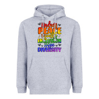 Heather Grey inspirational words in rainbow colors Heavyweight Hoodie - LillyAllenDesigns