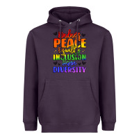 Plum inspirational words in rainbow colors Heavyweight Hoodie - LillyAllenDesigns
