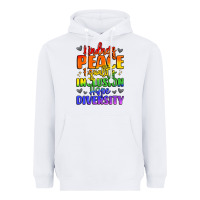 White inspirational words in rainbow colors Heavyweight Hoodie - LillyAllenDesigns