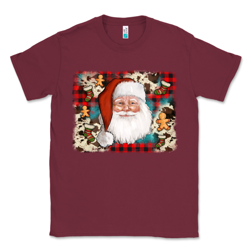 Cowhide Santa Cookie Socks Background Classic Tee by AdoDesignShop | Teevron