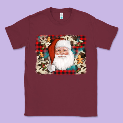 Cowhide Santa Cookie Socks Background Classic Tee Designed By Adodesignshop