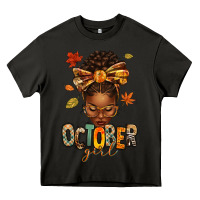 Asphalt october girl afro woman fall Heavy Core Tee - texasbilliewilder