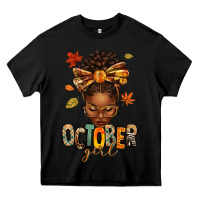Black october girl afro woman fall Heavy Core Tee - texasbilliewilder