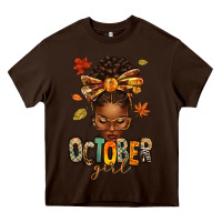 Chocolate Brown october girl afro woman fall Heavy Core Tee - texasbilliewilder