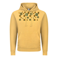 Vintage Mustard sunflowers and turquoise 16oz libbey glass Vintage Hoodie - HRA Design Shop