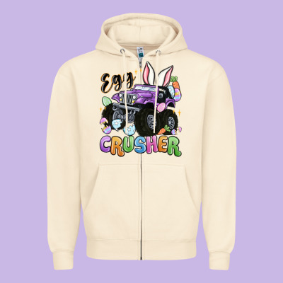Egg Crusher Zipper Hoodie Designed By Maliassmallbusiness